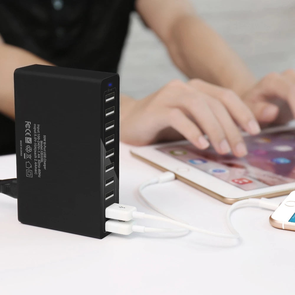 USB Quick Charger Station Dock with cable 50W US AU EU UK KR