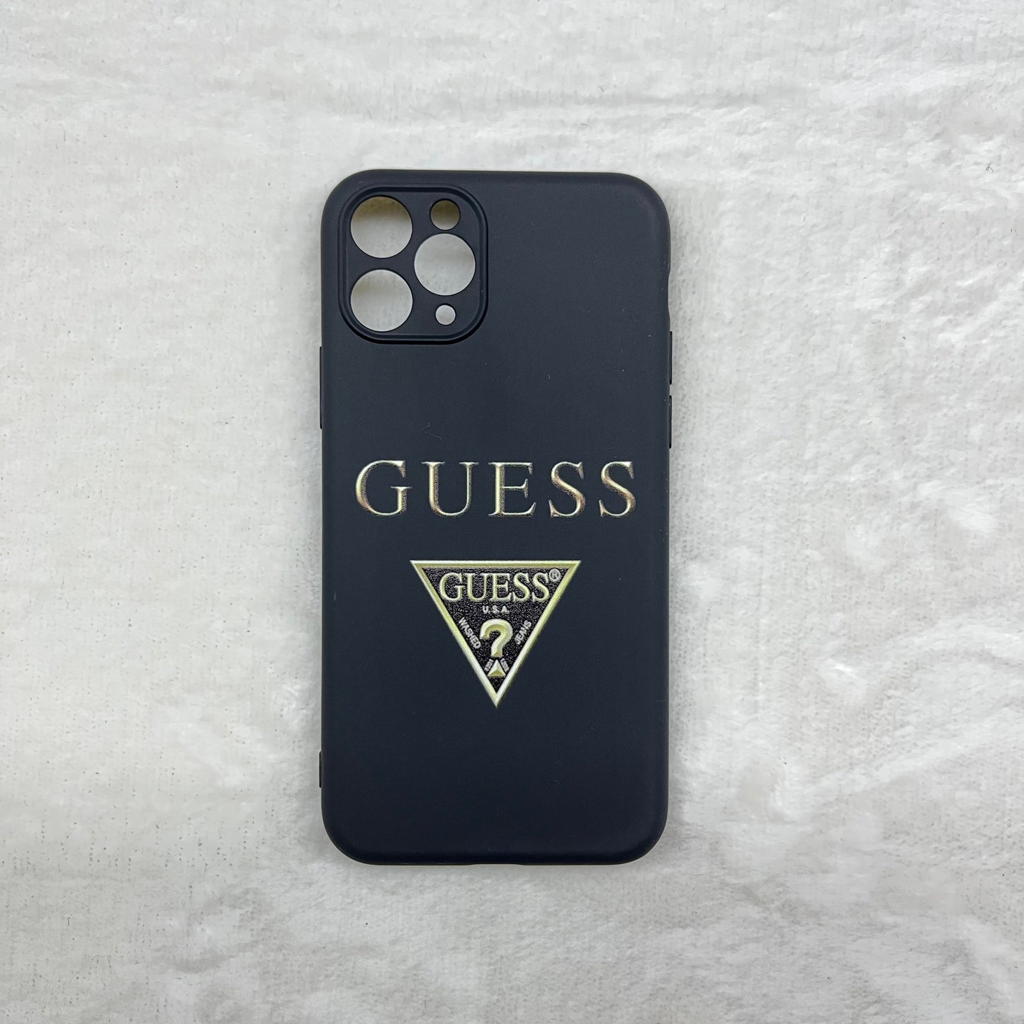 Guess Official Soft Phone Case For IPhone 13 12 11 Pro Max Mini For Apple Phone Xs XR Max 7 8 Plus Silicon Black Cover